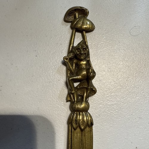 Vtg Dartmoor Pixie Brass Letter Opener Creepy Goblin Deerau England 8.75” - Picture 2 of 5