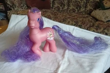 My Little Pony G3 Silver Lining  Super Long Hair Pony with jewel/gemstone MLP 