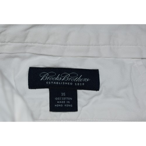 Brooks Brothers Shorts Mens Size 35 Chinos Khakis Golf White Pleated - Picture 5 of 6