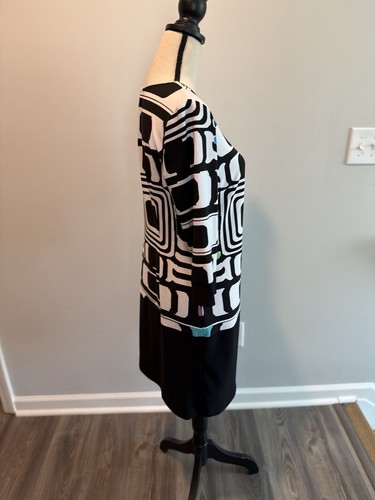 Joseph Ribkoff Zipper Front Shift Dress Geometric Print Women’s Size 8 - Picture 4 of 8