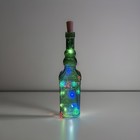 Decorative Green Glass fairy light cork  Bottle Embossed Design 12"