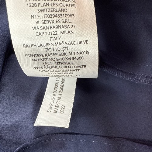 Neu 165 $ Ralph Lauren Damen blau gestreift Crinkle-Georgette Neckholder Kleid Größe 10 - Bild 14 von 15