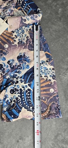 Bonlax Hawaiian Shirt Mens M Short Sleeve Button Down Octopus Waves Beach - Picture 8 of 14
