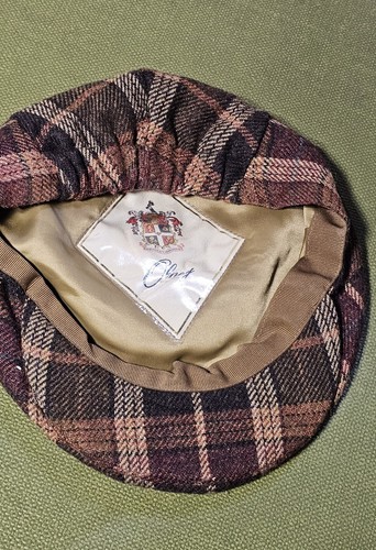 Vintage Olney 100% Wool Plaid Flat Cap, One Size Stretch - Picture 2 of 4