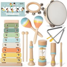 Wooden Musical Toys for Toddlers   Educational, Safe, Neutral Colors