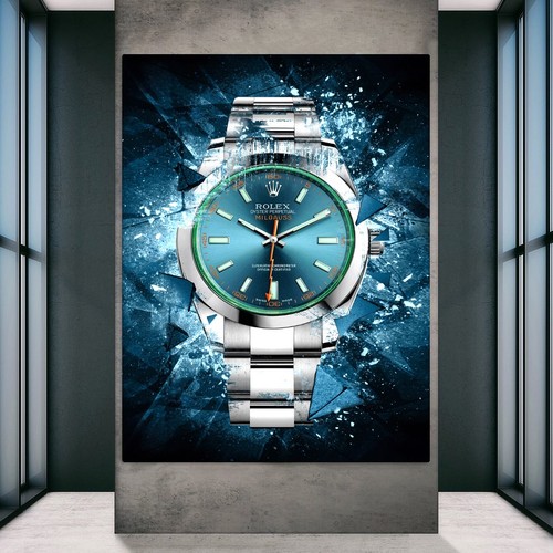 Impresión de arte de pared de lienzo inspirada en Rolex Millgaus - Impresión de póster de arte de reloj - Imagen 7 de 11