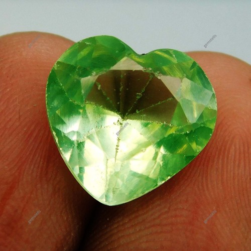 5.00 Carat CERTIFIED Loose Gemstone Natural Green Peridot Heart Shape - Picture 5 of 7