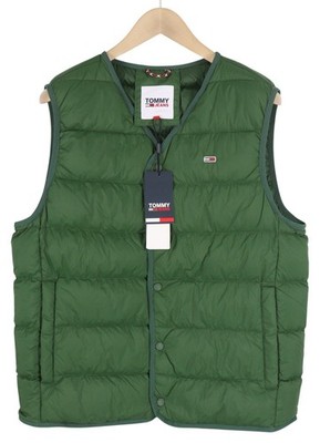 Tommy Jeans Tjm Light Down Herren Weste S grün Entendaunen gefüllt UVP149*