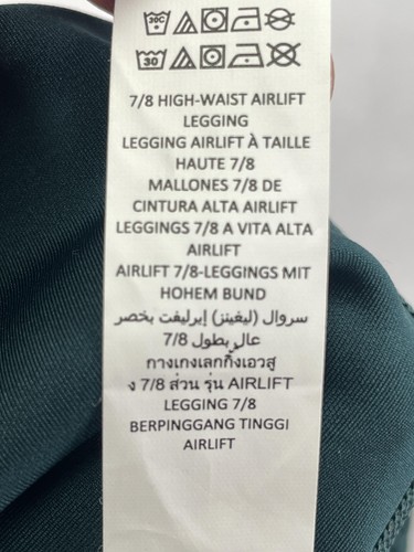 Alo Leggings Women Medium Green 7/8 High-Waist Airlift Yoga Athletic Gym Stretch - Picture 7 of 14