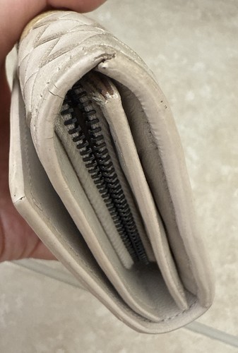 【RAR】Bottega Veneta Geldbörse Intrecciato Beige Gelb Leder Nappa Stachelrochen - Bild 11 von 12
