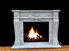 CARVED CARRARA MARBLE EUROPEAN STYLE FIREPLACE MANTEL - JX113C