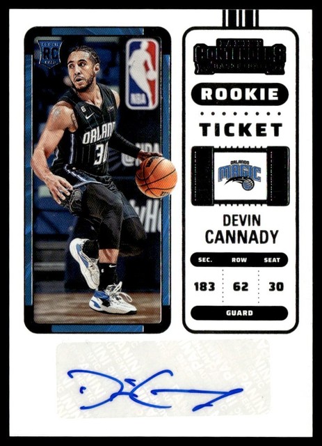 2022-23 Panini Contenders Rookie Ticket Auto Devin Cannady #160