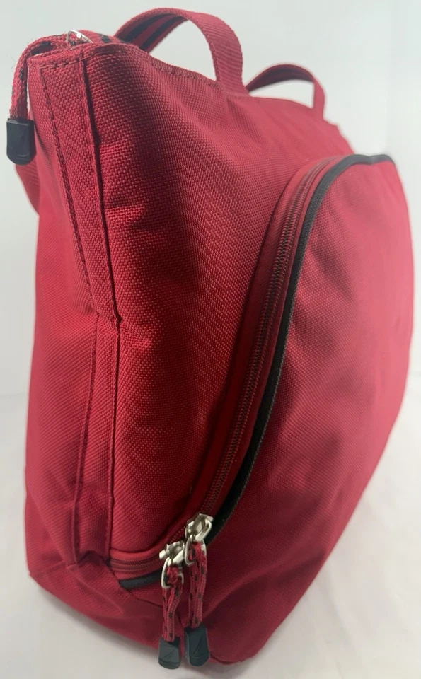 Bolso de Mano Grande Nautica Bolso de Hombro Laptop Rojo Negro Cierre de Cremallera 19" x 13" Usado en Excelente Condición Foto 2 de 4