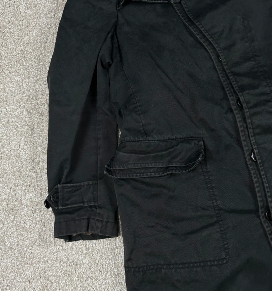 Gabardina ALLEGRI adulto mediana? Cinturón con cuello negro abotonado para lluvia Foto 4 de 4