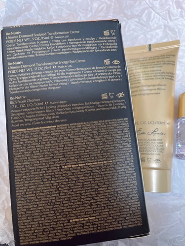 Estee Lauder Re-Nutriv Ultimate Diamond Trio Set Eye Energy Cream Cleanser new - Picture 2 of 3