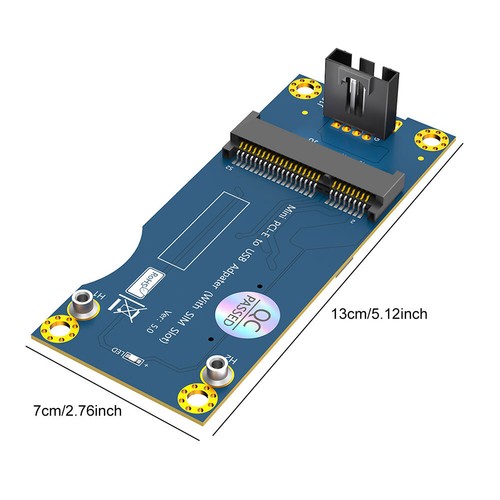 Mini PCI-E To USB Adapter with SIM Card Slot for WWAN/LTE Module (Vertical USB) - Photo 4/12