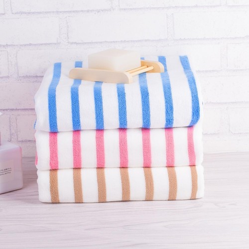6 Pack Oversized Stripe Beach Towel Thin Terry Set With Hang Hook Extra Large - Picture 5 of 13