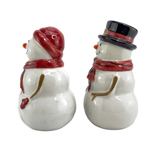 Christmas Holiday Snowman Salt & Pepper Shakers Figurine Snow People 4.5" H - Picture 6 of 8