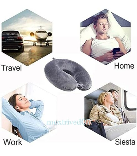 Memory Foam U-Shaped Travel Pillow Neck Support Head Rest Car Plane Soft Cushion - Picture 3 of 6