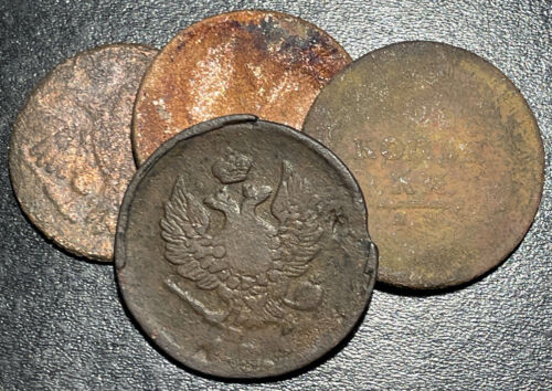 1801-1825 Russia Alessandro Aleksandr I rame 1/2-2 copeck moneta aquila russa - Foto 1 di 3