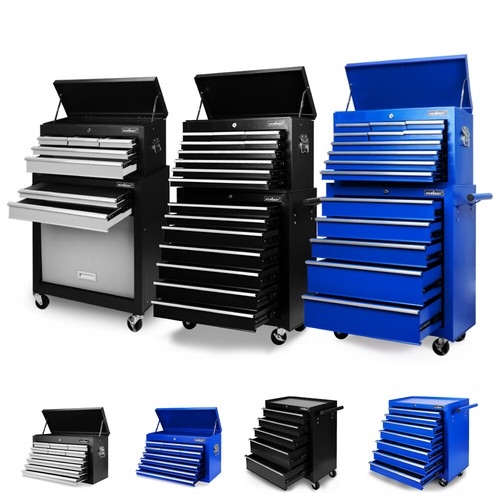 HORUSDY 5-17 Drawers Tool Box Chest Cabinet Trolley Toolbox Garage Storage Boxes - Picture 8 of 14