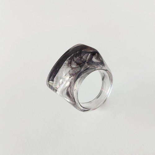 Geometric Acrylic Resin Finger Rings Simple Marble Pattern Ring Party Women - Picture 5 of 22