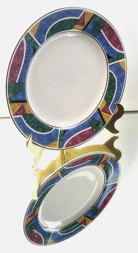SANGO Flair 4806 - 7.75" Sala Plate - Multicolor, Geometric, Stoneware - Picture 2 of 8