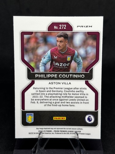 Philippe Coutinho 2022-23 Panini Prizm Premier League Pulsar Verde #272 - Imagen 2 de 2
