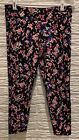 Under Armour Printed Ankle Crop Leggings Youth Girl’s Large, Black w/Pink/Purple