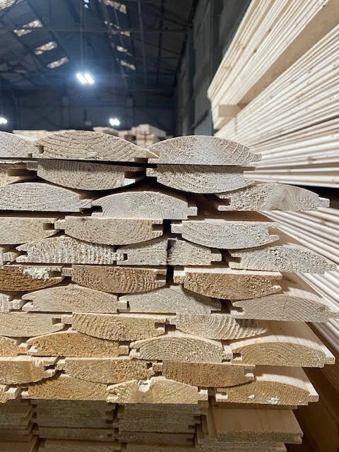 HEAVY DUTY PINE TIMBER T&G LOGLAP CLADDING 24MM THICK! 100 METERS (21@4.8M) - Image 3 of 3