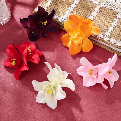 5Pcs Flower Hair Clips for Women Artificial Hair Accessories Hawaii Style - Picture 7 of 11