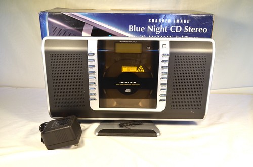 SHarper Image Blue Night CD Stereo GM807 w/ Box and Adapter Working *READ* - Picture 1 of 5
