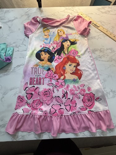 Set 2 Dresses Disney Princess PJ Dress Sz 6 Princess Jasmine Ariel Cinderella+ - Picture 2 of 18