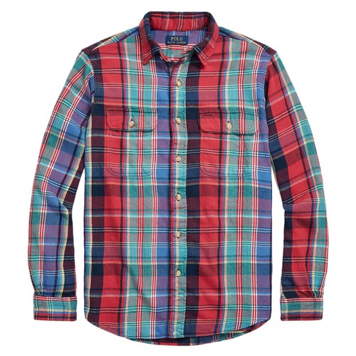 Polo Ralph Lauren Mens Plaid Custom Fit Flannel Button Down Shirt (Small, Multi) - Picture 1 of 2
