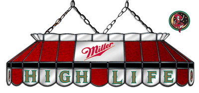 Miller High Life Beer Billiards Stained Glass Mirror Pool Table