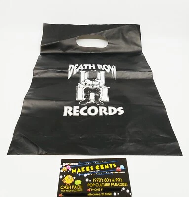 1990's Death Row Records Logo Promotional Black Plastic Bag Vintage Knight - Image 1 of 3