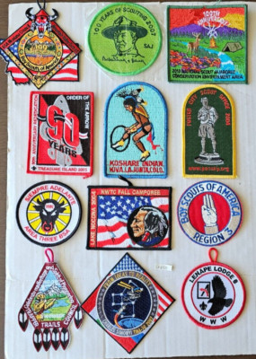 MIXED LOT from OA ACTIVITIES, 100th ANNVERSARY ISSUES, REGIONAL  PATCHES - 12pc