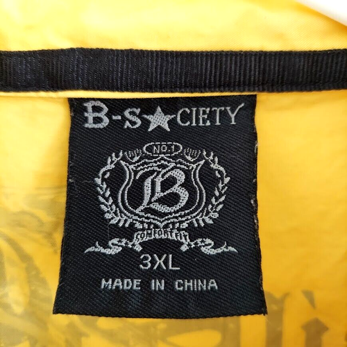 B Society Langarmshirt AOP Grafik All Over Print Patches gelb schwarz - Bild 6 von 15