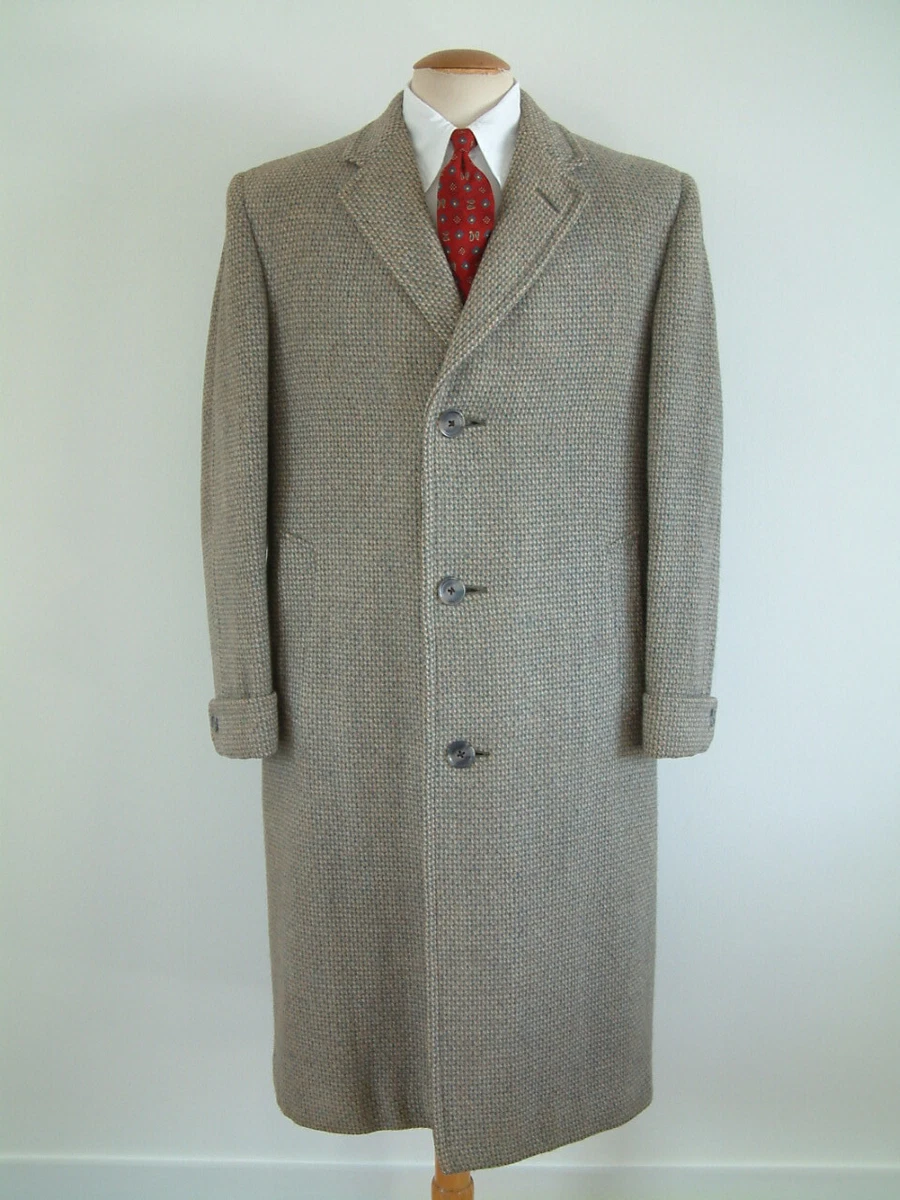 Tweed Overcoat In Vintage Outerwear Coats & Jackets For Men for