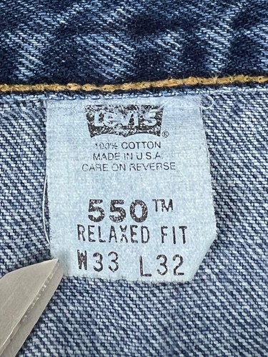 Levis 550 Men 31 X 31 (actual) Blue Tapered Denim Jeans Made In USA 2002 Vintage - Picture 9 of 14