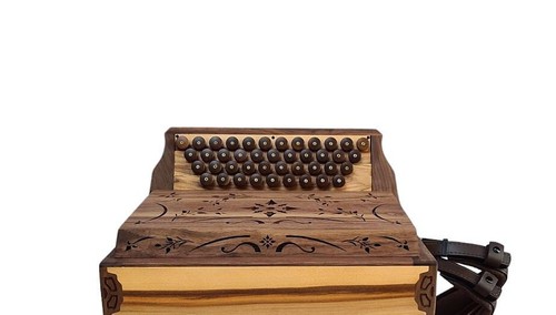 Steirische Harmonika Diskantknöpfe Holzknöpfe Nussbaum Knopf Set Ersatzteile Neu - Bild 7 von 8