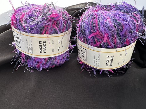 French Flirt Purple Pink LOT of 2 Skeins Yarn Multicolor 124 LA Collection Craft - Picture 6 of 11