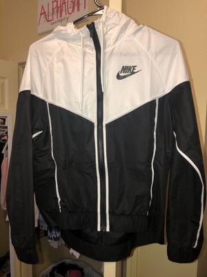 black and white nike rain jacket