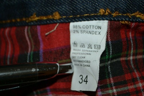 Pantalones de mezclilla Bie Pa Paris para hombre estilo moto azul envejecido de fábrica talla 34x32 - Imagen 10 de 12