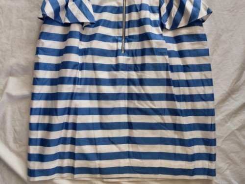Lilly Pulitzer Maybell Dress Blue Swizzle Stripe Strapless Peplum Womens Size 10 - Picture 13 of 13