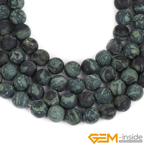 Natural Gemstone Assorted Frosted Matte Round Beads For Jewellery Making 15" - Foto 414 di 661