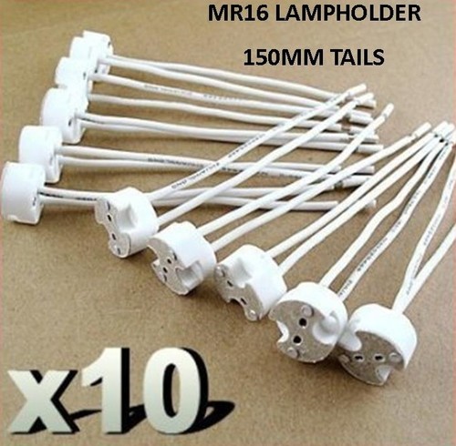 10X MR16 12V LED DOWNLIGHT LAMP HOLDER SOCKET HALOGEN CONNECTOR CONNECTION - Picture 2 of 2