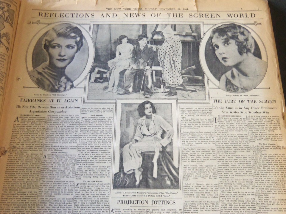 1927 NEW YORK TIMES SUNDAY DRAMA SECTIONS LOT OF 14 GREAT ILLUS