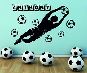 Football Goalkeeper Wall Decal Sticker Decor Soccer Custom Personalised Boy Name Football Goalkeeper Wall Decal Sticker Decor Soccer Custom Personalised Boy Name