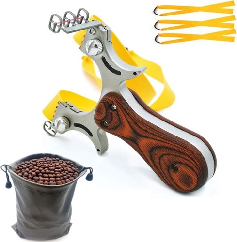 Slingshot Set Stainless Steel High Velocity Hunting Adult Outdoor Power - Picture 3 of 9